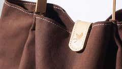 Handmade Coffee Canvas Leather Womens Tote Purse Handbag Tote Shopper Bag for Women
