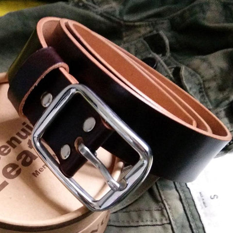 Handmade Coffee Leather Mens Belt Leather Belt for Men