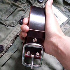 Handmade Coffee Leather Mens Belt Leather Belt for Men
