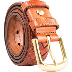 Handmade Cool Braided Leather Mens Belt Leather Belt for Men