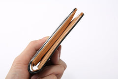 Handmade Cool Leather Womens Mens Bifold Small Wallets billfold Wallet for Men