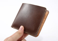 Handmade Cool Leather Womens Mens Bifold Small Wallets billfold Wallet for Men