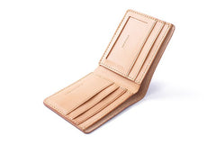 Handmade Cool Leather Womens Mens Bifold Small Wallets billfold Wallet for Men