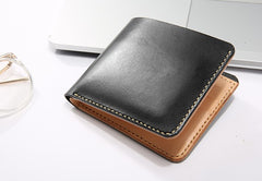 Handmade Cool Leather Womens Mens Bifold Small Wallets billfold Wallet for Men