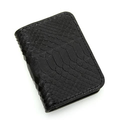 Handmade Cool Mens Snake Skin Small Wallet Slim billfold Wallets Black Card Wallet For Men