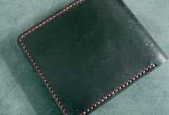 Handmade billfold leather wallet men Crow carved leather billfold wallet for men him - EverHandmade