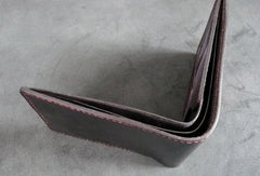 Handmade billfold leather wallet men Crow carved leather billfold wallet for men him - EverHandmade