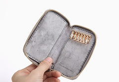 Handmade Cute LEATHER Womens Zipper Key Wallet Leather Key Holders FOR Women