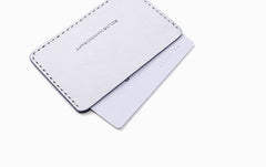 Handmade Cute Pink Gray Leather Women Small Card Holder Card Wallet for Men