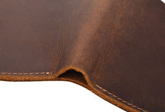 Handmade Genuine Leather Brown Mens Wallet Cool billfold Slim Bifold Wallet for Mens