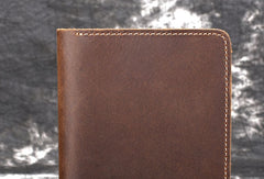 Handmade Genuine Leather Brown Mens Wallet Cool billfold Slim Bifold Wallet for Mens