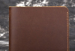 Handmade Genuine Leather Brown Mens Wallet Cool billfold Slim Bifold Wallet for Mens