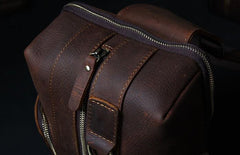 Handmade Genuine Leather Coffee Mens Cool Sling Pack Bag Crossbody Bag Chest Bag for men