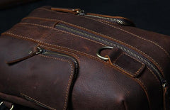 Handmade Genuine Leather Coffee Mens Cool Sling Pack Bag Crossbody Bag Chest Bag for men