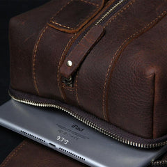 Handmade Genuine Leather Coffee Mens Cool Sling Pack Bag Crossbody Bag Chest Bag for men