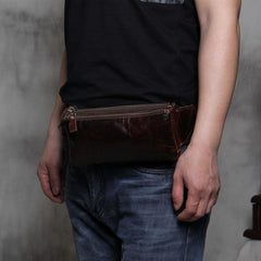 Leather Fanny Pack Mens Waist Bag Hip Pack Belt Bag for Men
