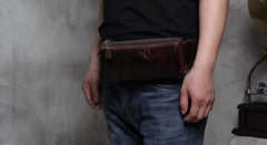 Leather Fanny Pack Mens Waist Bag Hip Pack Belt Bag for Men
