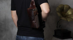Leather Fanny Pack Mens Waist Bag Hip Pack Belt Bag for Men