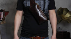 Leather Fanny Pack Mens Waist Bag Hip Pack Belt Bag for Men