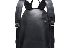 Black Leather Mens Cool Backpack Fashion Travel Backpack Hiking Backpack for Men