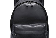 Black Leather Mens Cool Backpack Fashion Travel Backpack Hiking Backpack for Men