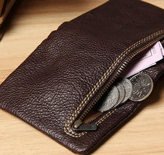 Handmade Leather Mens Small Wallet billfold Bifold Wallet for Men