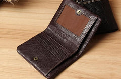 Handmade Leather Mens Small Wallet billfold Bifold Wallet for Men