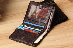 Handmade Leather Mens Small Wallet billfold Bifold Wallet for Men