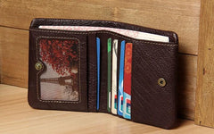 Handmade Leather Mens Small Wallet billfold Bifold Wallet for Men