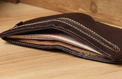 Handmade Leather Mens Small Wallet billfold Bifold Wallet for Men