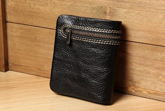Handmade Leather Mens Small Wallet billfold Bifold Wallet for Men
