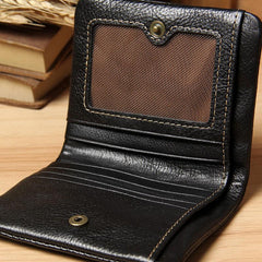 Handmade Leather Mens Small Wallet billfold Bifold Wallet for Men