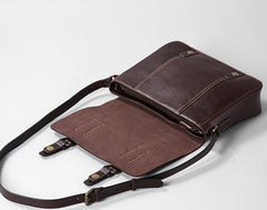 Handmade Leather Mens Cool Shoulder Bag Messenger Bag Cycling Bag for men