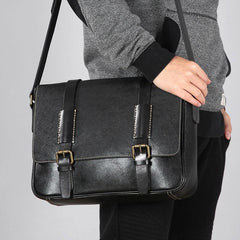 Handmade Leather Mens Cool Shoulder Bag Messenger Bag Cycling Bag for men