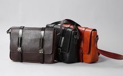 Handmade Leather Mens Cool Shoulder Bag Messenger Bag Cycling Bag for men