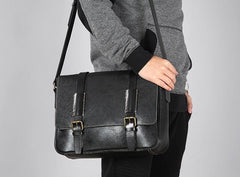 Handmade Leather Mens Cool Shoulder Bag Messenger Bag Cycling Bag for men