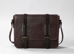 Handmade Leather Mens Cool Shoulder Bag Messenger Bag Cycling Bag for men