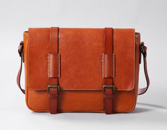 Handmade Leather Mens Cool Shoulder Bag Messenger Bag Cycling Bag for men