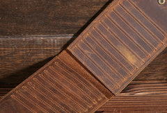 Handmade Genuine Leather Mens Wallet Cool Long Multi Card Wallet for Men