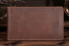 Handmade Genuine Leather Mens Wallet Cool Long Multi Card Wallet for Men