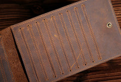Handmade Genuine Leather Mens Wallet Cool Long Multi Card Wallet for Men