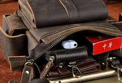 Handmade Genuine Leather Vintage Belt Bag HIP PACK FANNY PACK BUMBAG Waist Bag Shouder Bag For Mens