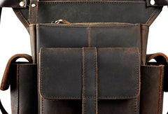 Handmade Genuine Leather Vintage Belt Bag HIP PACK FANNY PACK BUMBAG Waist Bag Shouder Bag For Mens