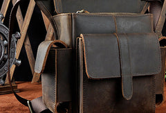 Handmade Genuine Leather Vintage Belt Bag HIP PACK FANNY PACK BUMBAG Waist Bag Shouder Bag For Mens