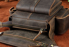 Handmade Genuine Leather Vintage Belt Bag HIP PACK FANNY PACK BUMBAG Waist Bag Shouder Bag For Mens