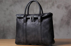 Handmade Leather Vintage Mens Handbag Briefcase Work Bag Business Bag for men