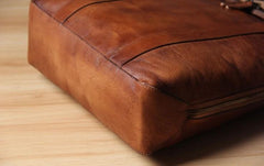Handmade Leather Vintage Mens Handbag Briefcase Work Bag Business Bag for men