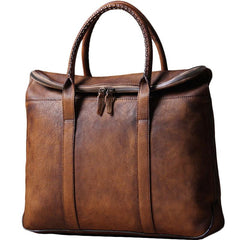 Handmade Leather Vintage Mens Handbag Briefcase Work Bag Business Bag for men