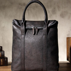 Handmade Leather Vintage Mens Handbag Briefcase Work Bag Business Bag for men