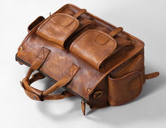 Vintage Leather Brown Mens Travel Bags Messenger Bag Shoulder Bag for Men